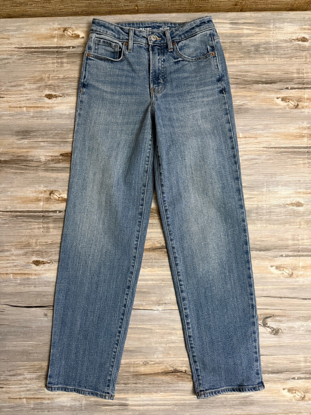 Old Navy Jeans Women’s 0 Light Blue Secret-Smooth OG Loose High Rise Straight